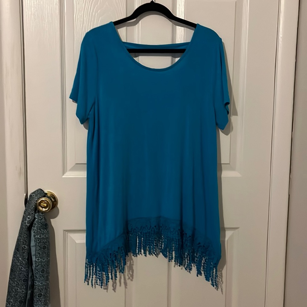 New Directions Blue Short Sleeve Top